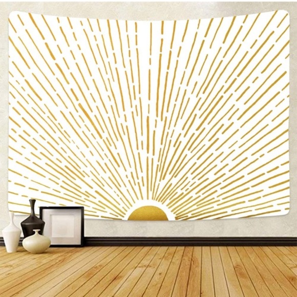 Abstract Sunrise/Sunset Retro Natural Landscape Art Tapestry Home/Bedroom Decor - Picture 3 of 5